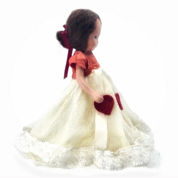 Nancy Ann Storybook Doll bisque 1940s 5.5 inches Valentines Queen of Hearts - Picture 3 of 6